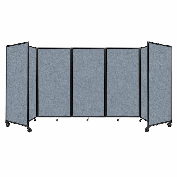Room Divider 360 Folding Portable Partition 14' x 6' Powder Blue Fabric